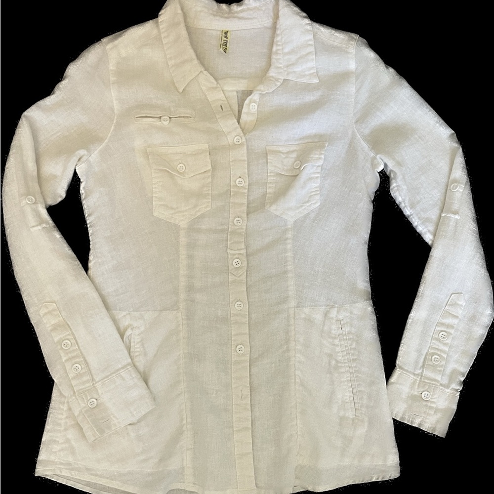 Free People Ivory Button Down